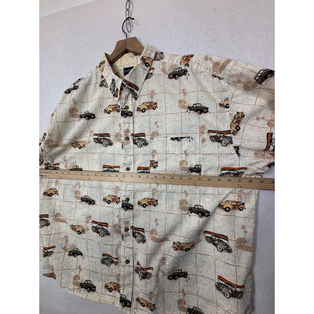 Puritan Vintage Truck Print‎ Shirt Mens 3XL Cotton Novelty Aloha Hawaiian - Picture 6 of 6
